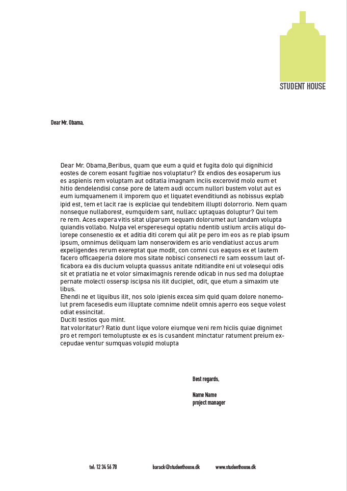 Brevpapiret med mærket i hjørnet og kontaktlinjen nederst
